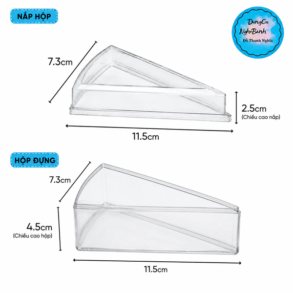 Hộp Nhựa - Hộp Tam Giác Có Nắp Set 10