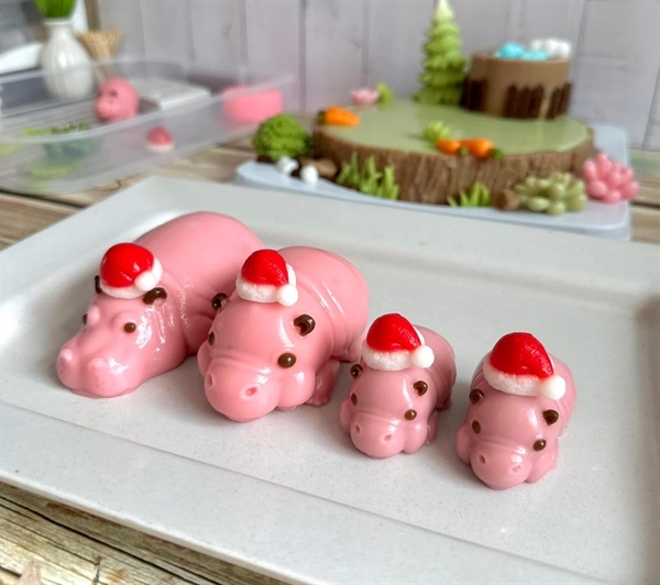Khuôn Silicon - Động Vật - Hà Mã Mẹ 8cm x 6cm