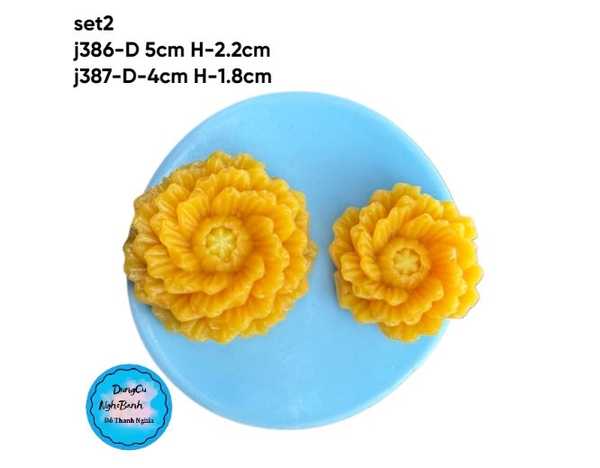 Khuôn Silicon - Set 2 Cúc Thược Dược J-386 J-387