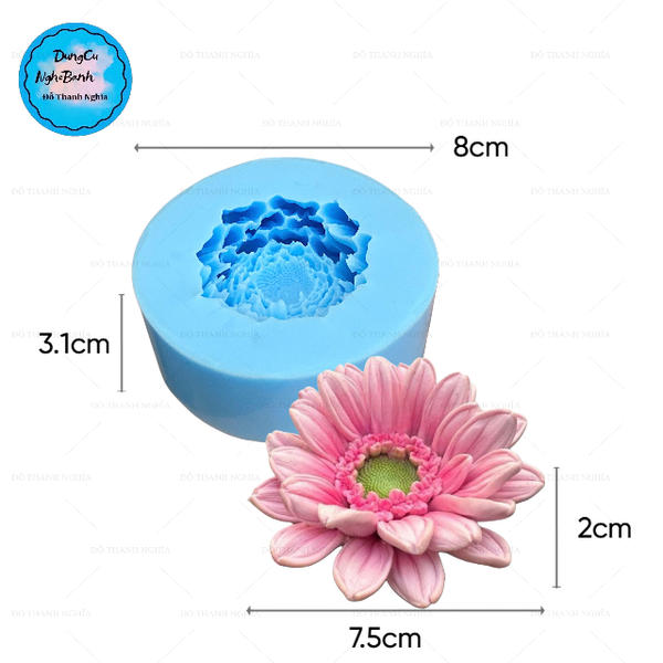 Khuôn Silicon Hoa Cúc Cánh Thẳng - Cúc Đồng Tiền 6.5cm