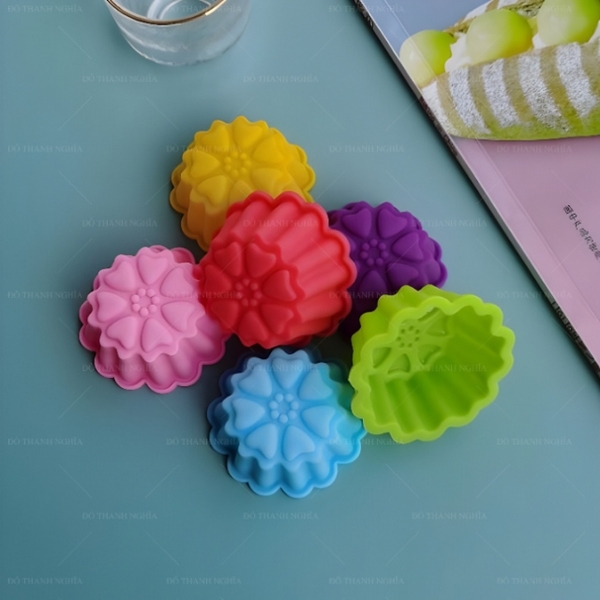 [10 cup] Khuôn Silicon - Cup Set 5cm - M40 - Tim