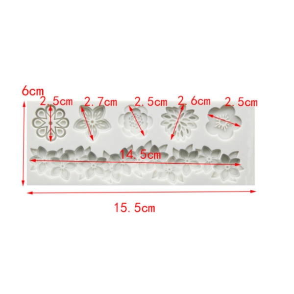 Khuôn Silicon - Viền Chuỗi Dây - Sợi Hoa 14.5cm