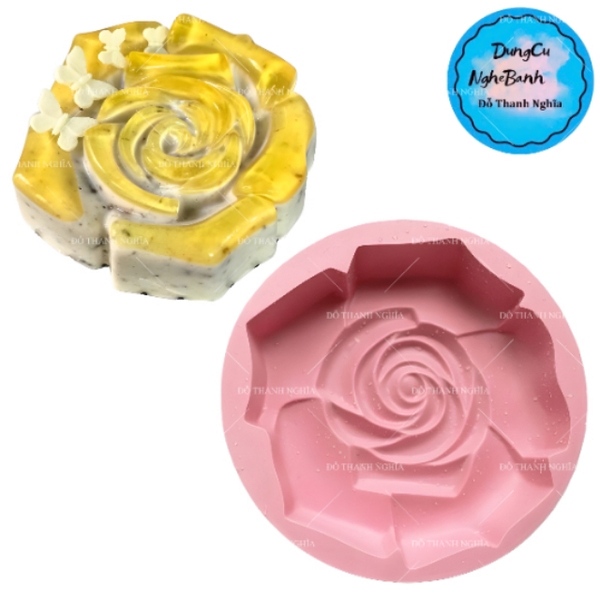 Khuôn Silicon - Đế Cốt - Hoa Hồng - 26cm Cao 5cm