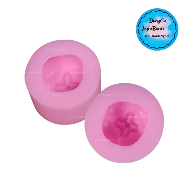 Khuôn Silicon - Trái Cây - Hồng 5.9cm