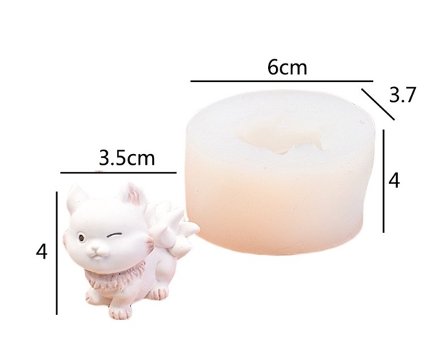 Khuôn Silicon - Động Vật - Mèo Cáo Nháy Mắt 3.5cm