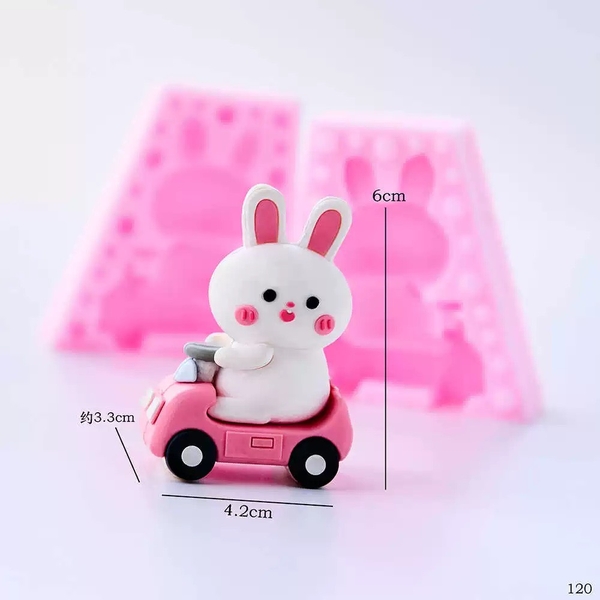 Khuôn Silicon - Xe Cộ - Xe Thỏ 2 Mảnh