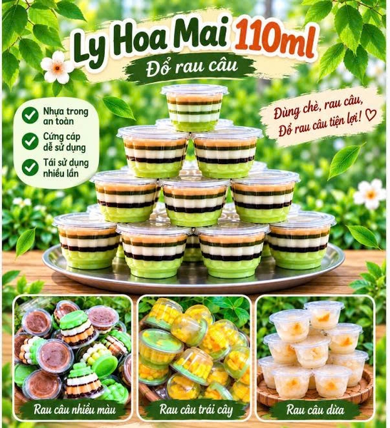 Ly Nhựa - Ly Hoa Mai 110ml - Set 50 - Lớn