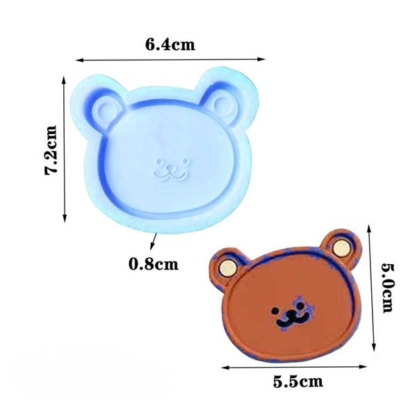Khuôn Silicon - Động Vật - Gấu Mặt 6.2cm