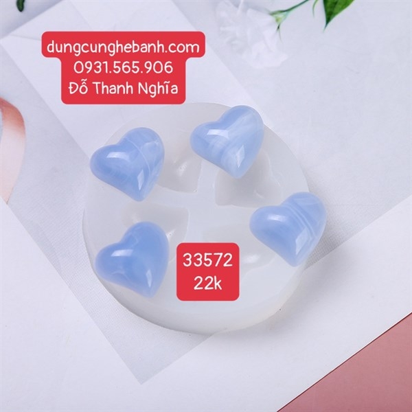 Khuôn Silicon - Trái Tim Kiểu - 4c Vết