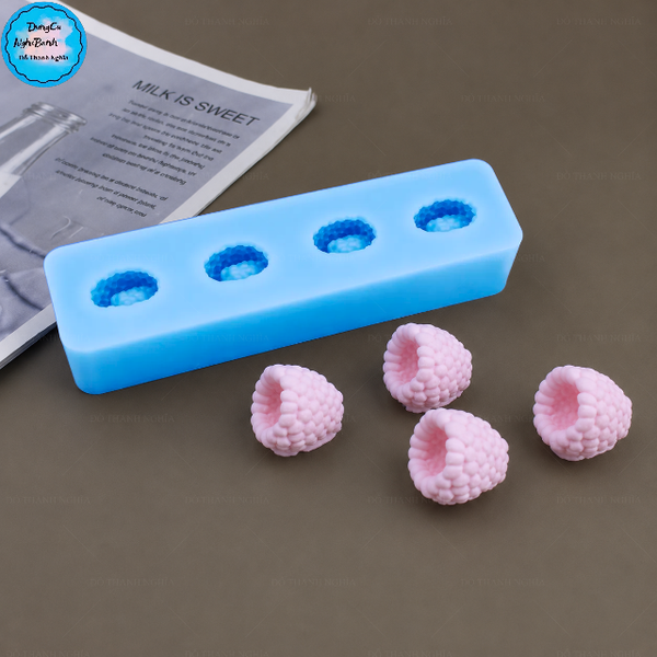 Khuôn Silicon - Trái Cây Berry - Mâm Xôi Lỗ Nằm 4c