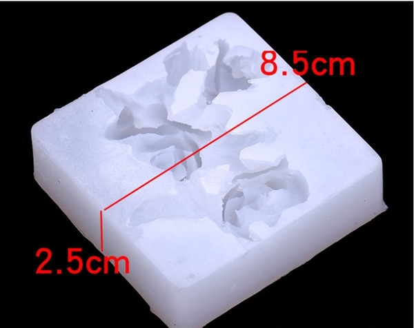 Khuôn Silicon - Chùm Hoa Hồng 3c - Kèm Nụ Lá