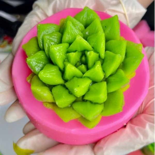 Khuôn Silicon - Sen Đá Nở - 11x5cm - Cánh Nhọn L1