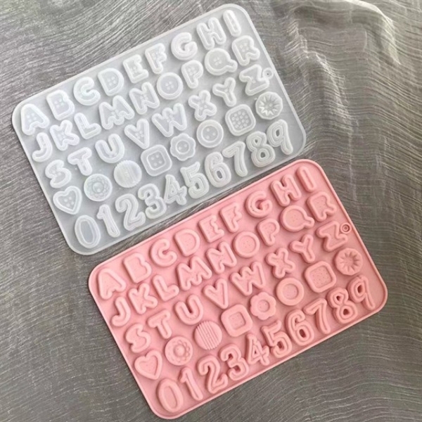 Khuôn Silicon - Chữ Số - 2cm - Viền Nút