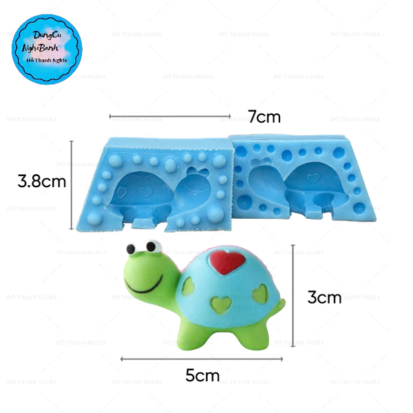Khuôn Silicon - Động Vật - Con Rùa 2 Mảnh 5cm