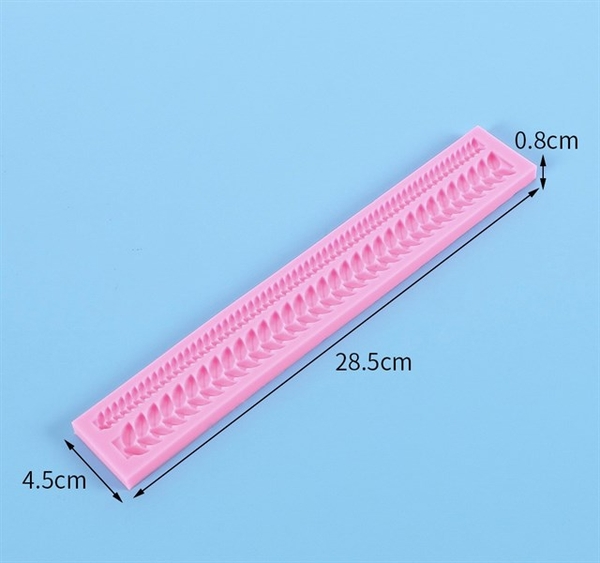 Khuôn Silicon - Viền Chuỗi Dây - Lá Ghép 2c - 26cm