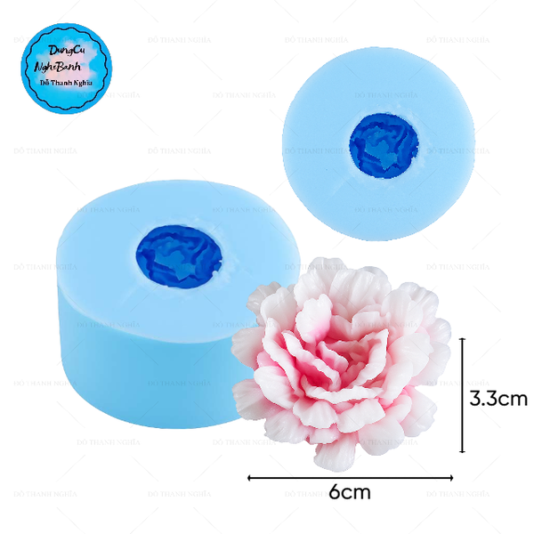 Khuôn Silicon - Hoa Mẫu Đơn - Trà Mẫu Đơn X37 6cm