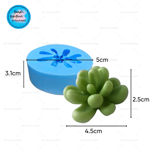 Khuôn Silicon - Sen Đá TIA - 4.5cm