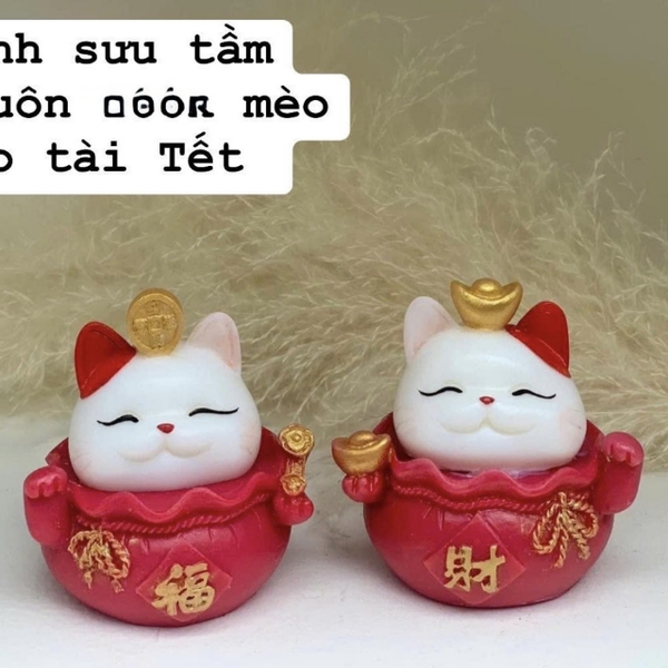 Khuôn Silicon - Động Vật - Mèo Thần Tài - Đồng Tiền SL100