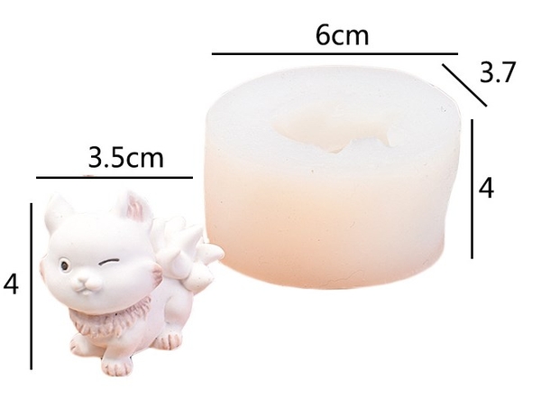Khuôn Silicon - Động Vật - Mèo Cáo Nháy Mắt 3.5cm