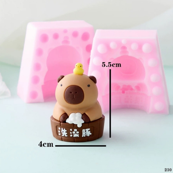 Khuôn Silicon - Động Vật - Capybara 2 Mảnh Chậu Vịt