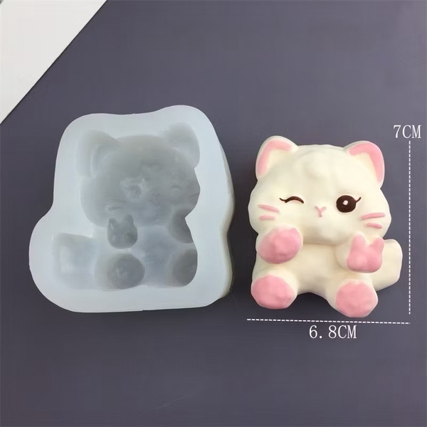 Khuôn Silicon - Mèo Kitty - Khúc Bạch 7cm