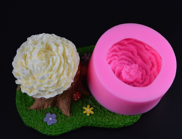 Khuôn Silicon - Hoa Mẫu Đơn - 7cm - Xòe