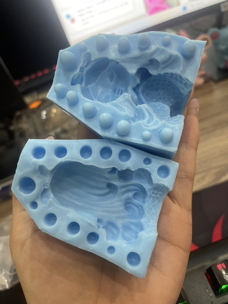 Khuôn Silicon - Biển Tiên Cá 2 Mảnh Đứng 6.5cm