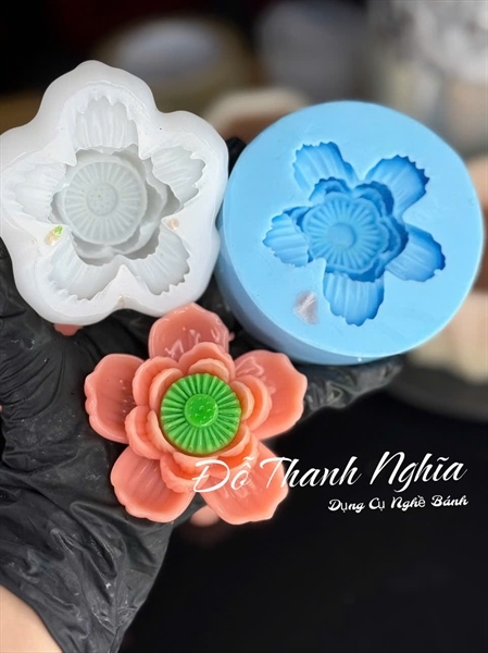 Khuôn Silicon - Hoa Sen Thái Nở - Hoa Sen Mã D 8cm