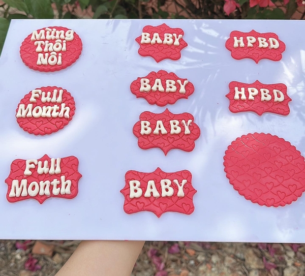 Khuôn Silicon - Mặt Ép Chữ Baby Vuông 7cm