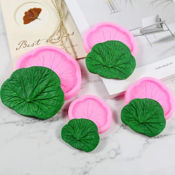 Khuôn Silicon - Lá Sen - 9x8cm - Có Gờ