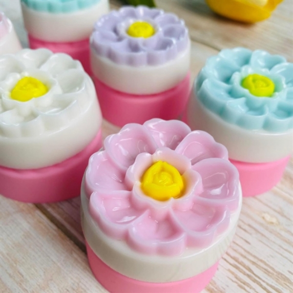 [10 cup] Khuôn Silicon - Cup Set 5cm - M49 - Cúc 2 Tầng