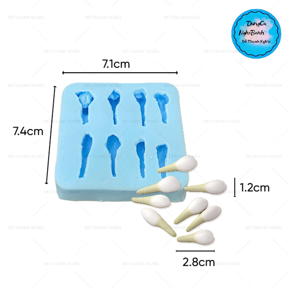 Khuôn Silicon - Hoa Nụ Búp Đơn 8c