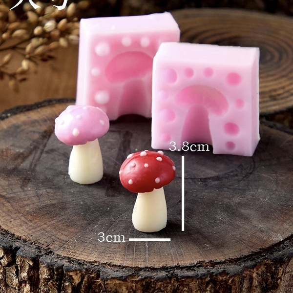 Khuôn Silicon - Rau Củ - Nấm  Gỗ 2 Mảnh 3.8cm