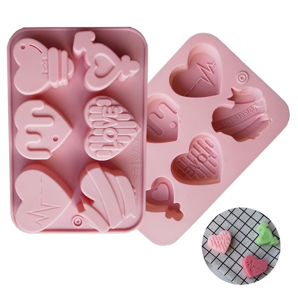 Khuôn Silicon - Trái Tim Kiểu - Vĩ 6c TH Love Nhịp