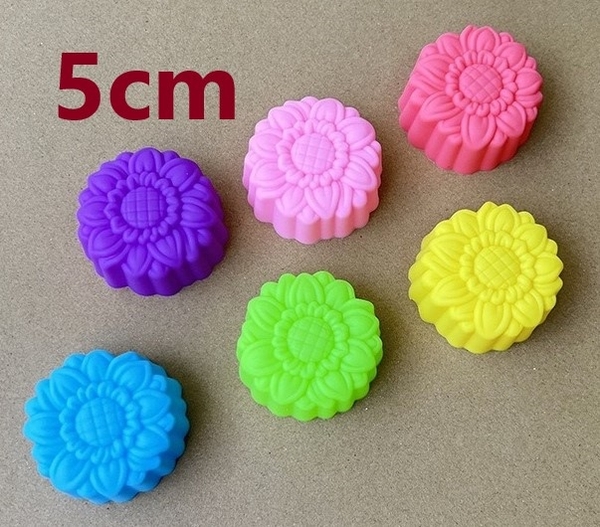 [10 cup] Khuôn Silicon - Cup Set 5cm - M12 - Cúc Nhụy Vuông