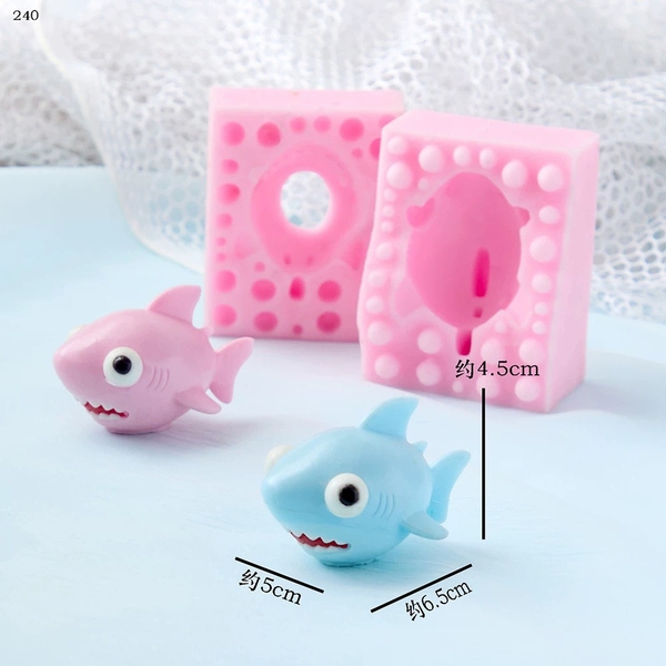 Khuôn Silicon -Sinh Vật Biển - Cá Heo Cá Mập Baby Shark