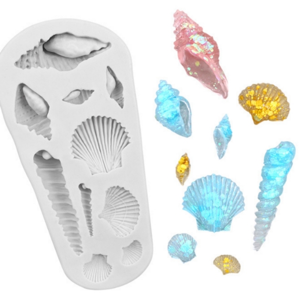 Khuôn Silicon - Sinh Vật Biển TH - Sò Ốc - 10c