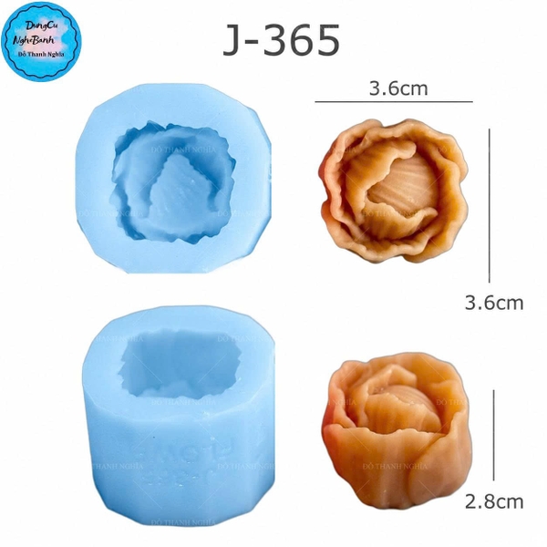 Khuôn Silicon - Nụ Hoa Mẫu Đơn Bắp Cải 3.6cm J-365