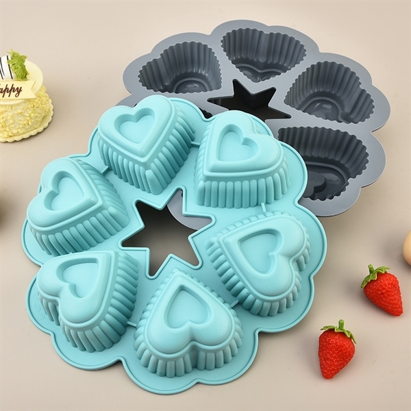 Khuôn Silicon - Trái Tim Kiểu - Tim 7cm 6c