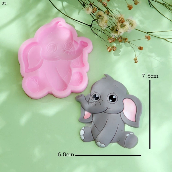 Khuôn Silicon Động Vật Con Voi 7.5cm