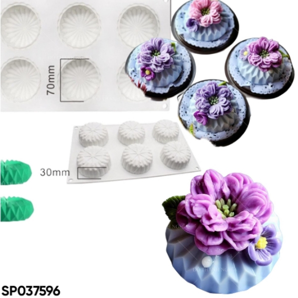 Khuôn Silicon - Đế - Tròn - TRòn Khía Vĩ 6c