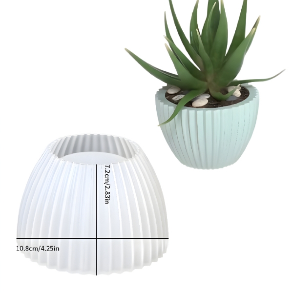 Khuôn Silicon - Chậu Cây - Chậu Sọc 10cm