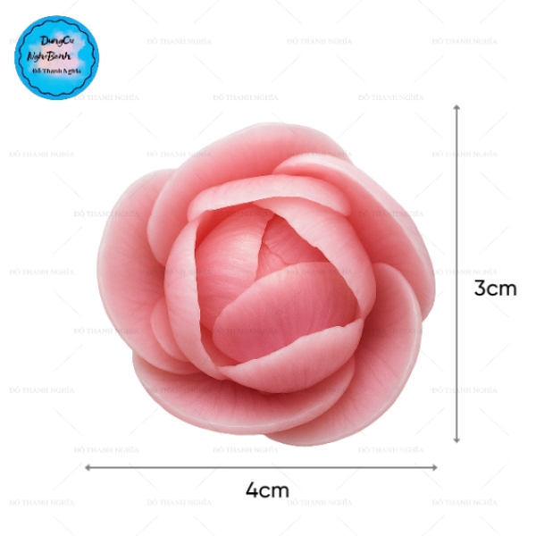 Khuôn Silicon - Hoa Hồng Lai - Hồng Trà V79 - 3cm