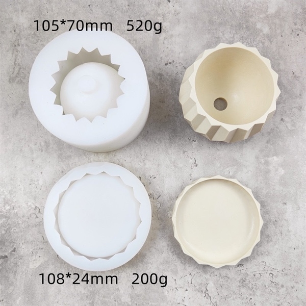 Khuôn Silicon - Chậu Cây - Đa Giác 9.5cm