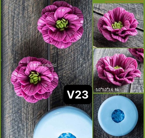 Khuôn Silicon - Hoa Cúc Xoay V23 - 5cm