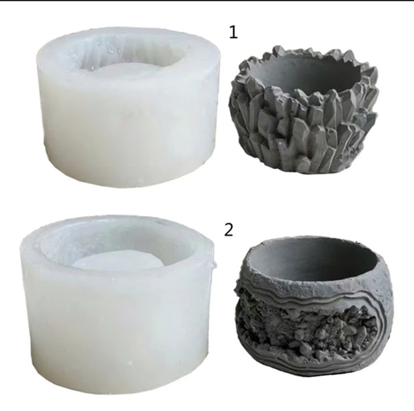 Khuôn Silicon - Chậu Cây - Vỏ Đá 6cm Cao 3.5cm