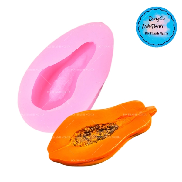 Khuôn Silicon - Trái Cây - Đu Đủ HP - Trái Đu Đủ 1/2 5cm