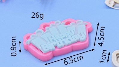 Khuôn Silicon - Chữ Happy - Happy 3 Hộp Quà