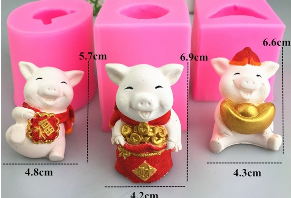 Khuôn Silicon - Động Vật - Heo Set 3