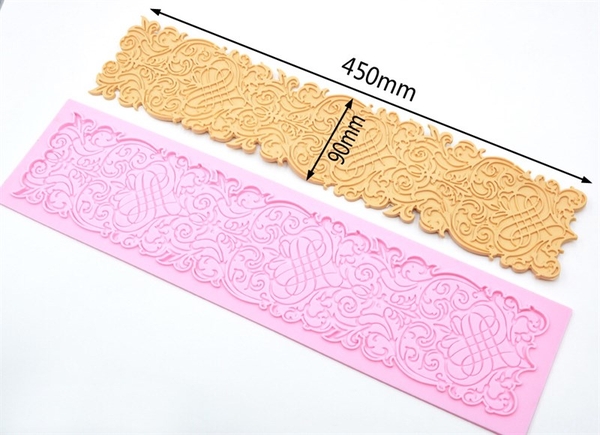Khuôn Silicon - Viền Mảng Họa Tiết - Ren Cổ Điển 45x9cm